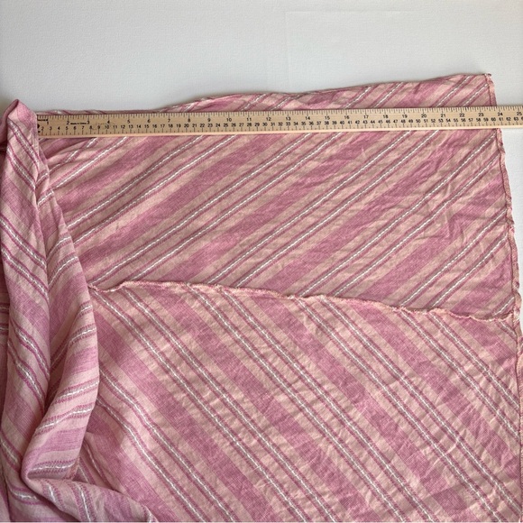 Venus Linen Maxi Dress Pink Stripped Size 6 Crossover Halter Cottagecore - Picture 10 of 13